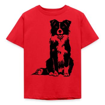 Border Collie - T-shirt Enfant - rouge - Devant - AI Model Kid Male (0cm)