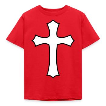 Christian Cross - Kids' T-Shirt - red - Front - AI Model Kid Male (0cm)
