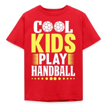 Kinder Handball - Kinder T-Shirt - Rot - Vorne - AI Model Kid Male (0cm)