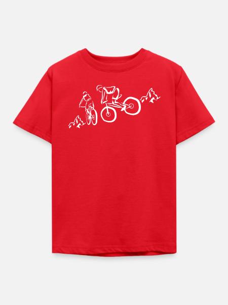 Mountainbiker on Tour - Kinder T-Shirt - Rot