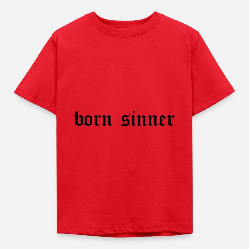 born sinner - Kids' T-Shirt - red