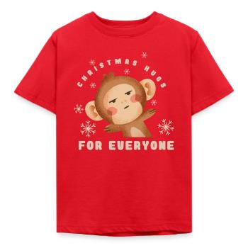 Weihnachts Affe 2023 - Kinder T-Shirt - Rot - Vorne - AI Model Kid Male (0cm)