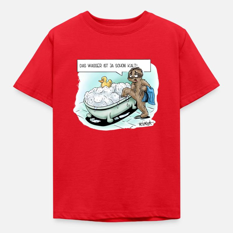 Eisbad Faultier - Kinder T-Shirt - Rot