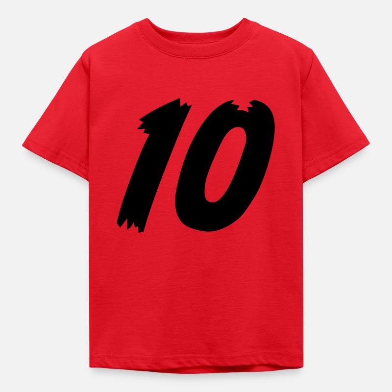 Numero 10 - Maglietta per bambini - rosso