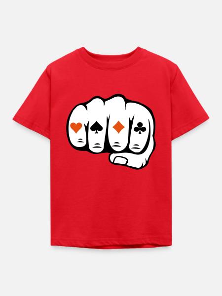 Spielkarten - Kinder T-Shirt - Rot