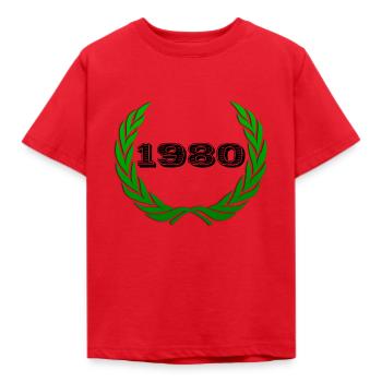 1980 Laurel Kranz Blätter - Kinder T-Shirt - Rot - Vorne - AI Model Kid Male (0cm)