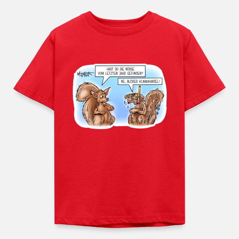 Klimawandel Eichhörnchen - Kinder T-Shirt - Rot