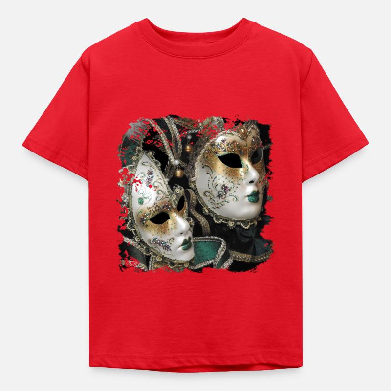 Masques pour le carnaval à Venise - T-shirt Enfant - rouge