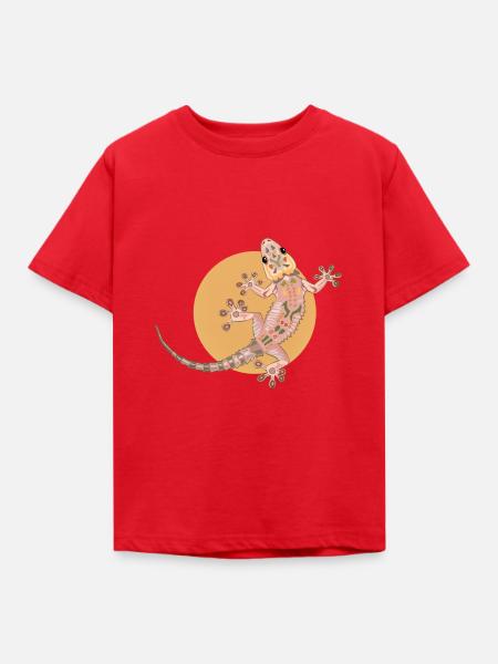 Gecko - Kinder T-Shirt - Rot