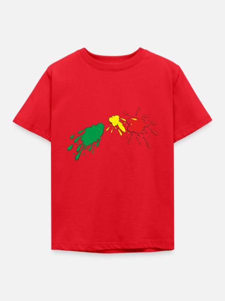 Farbklecks Farbspritzer Farbflecken - Kinder T-Shirt - Rot
