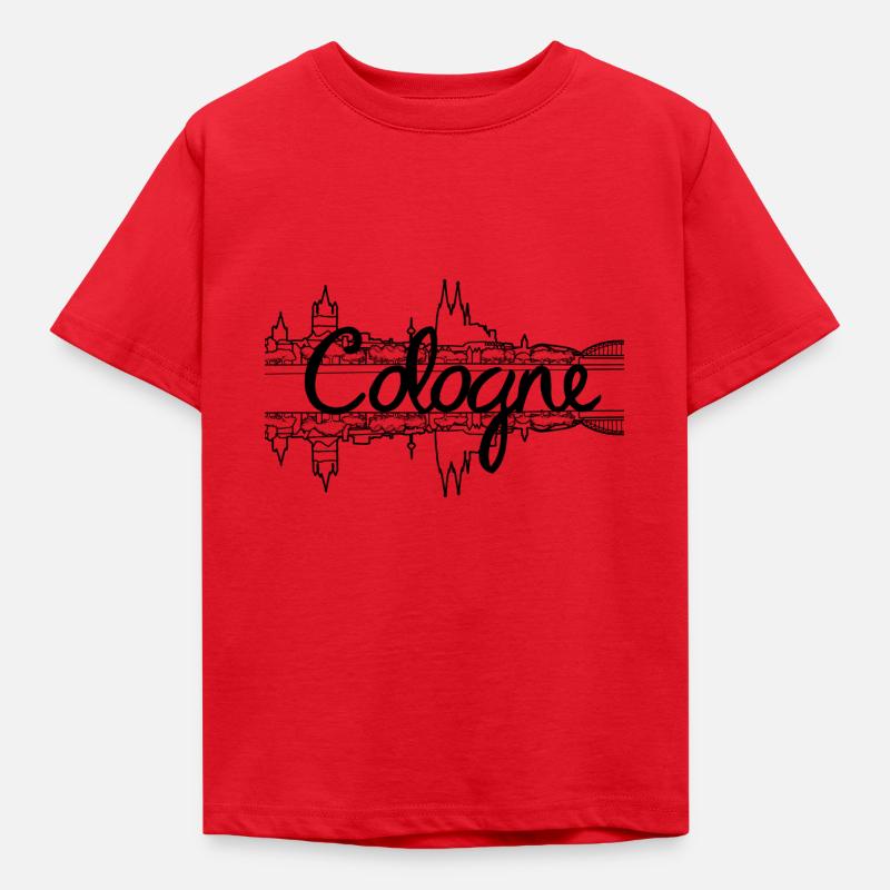 Cologne Skyline - Schwarz - Kinder T-Shirt - Rot