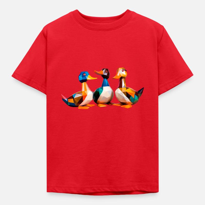 Canards Cubisme 2 - T-shirt Enfant - rouge