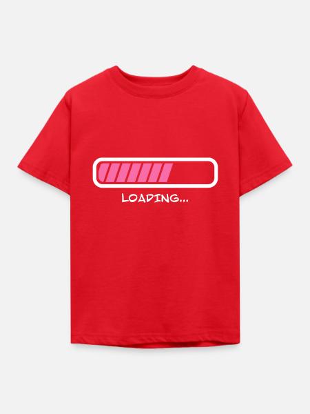 Ladebalken Aufladen Warten - Kinder T-Shirt - Rot
