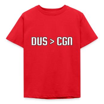 Dusseldorf > Cologne - Kids' T-Shirt - red - Front - AI Model Kid Male (0cm)