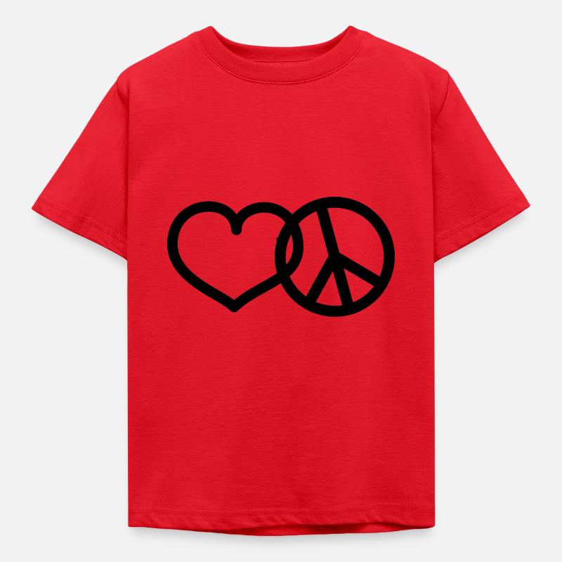 love peace - Kinder T-Shirt - Rot