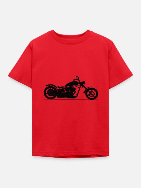Motorrad-Chopper - Kinder T-Shirt - Rot