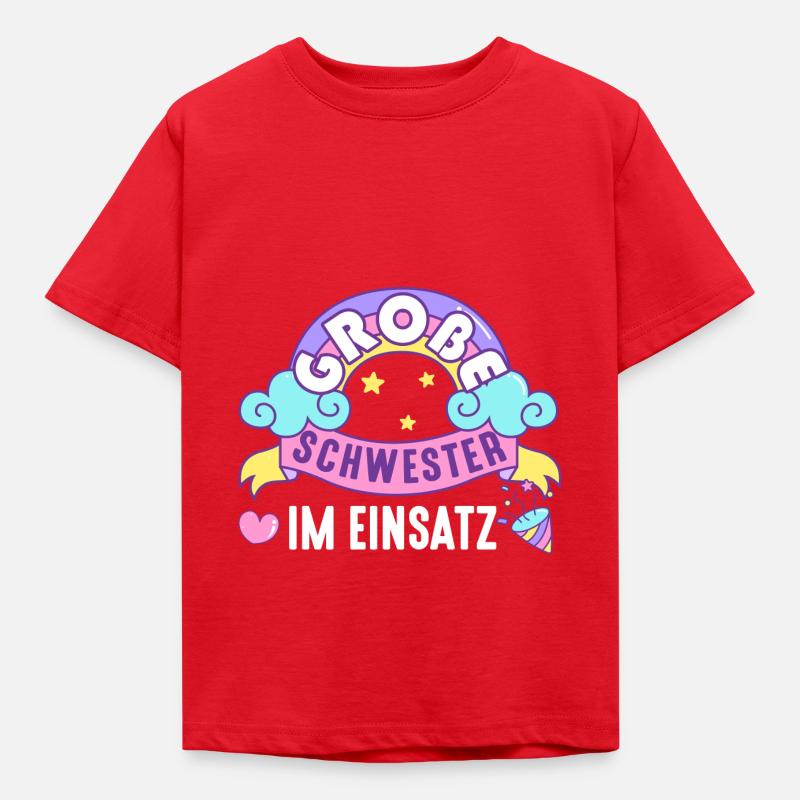 Große Schwester im Einsatz. - Kinder T-Shirt - Rot