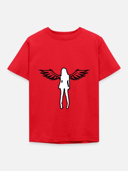 Engel, Gothic - Kinder T-Shirt - Rot