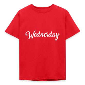 Wednesday - Mercredi - T-shirt Enfant - rouge - Devant - AI Model Kid Male (0cm)