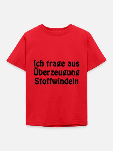 Ich trage aus Überzeugung Stoffwindeln - Kinder T-Shirt - Rot