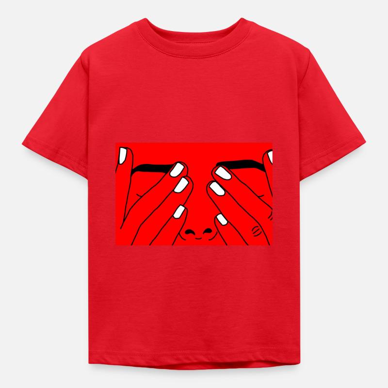 Face red white - Kinder T-Shirt - Rot
