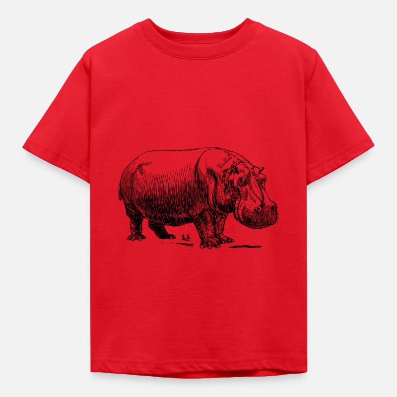 Herr Nilpferd - Kinder T-Shirt - Rot