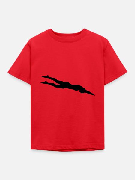 Schwimmerin, Schwimmen - Kinder T-Shirt - Rot