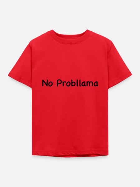 no probllama - Kinder T-Shirt - Rot