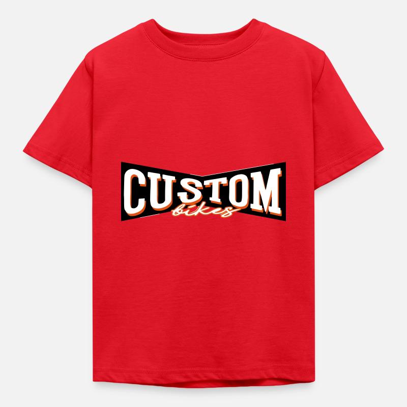 custom bikes biker bobber chopper tuner sticker - T-shirt Enfant - rouge