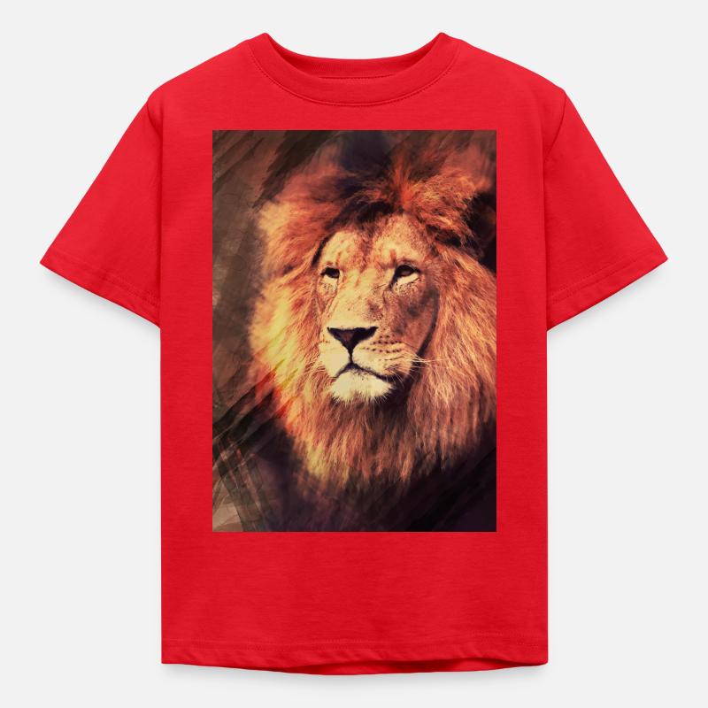 Löwe - Kinder T-Shirt - Rot