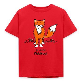 Waldkinder Motiv frecher Fuchs - Kinder T-Shirt - Rot - Vorne - AI Model Kid Male (0cm)