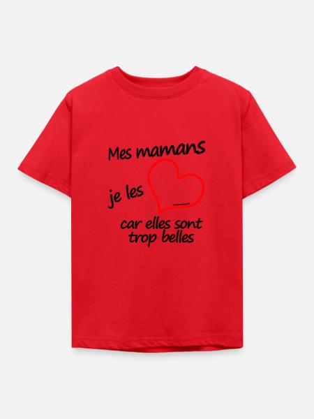 mes mamans je les aime - T-shirt Enfant - rouge