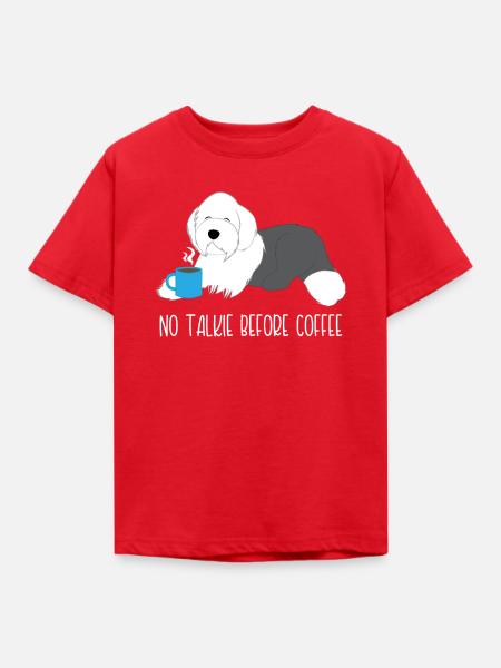 Bobtail - Morgenmuffel - Kaffee - Geschenk - Kinder T-Shirt - Rot