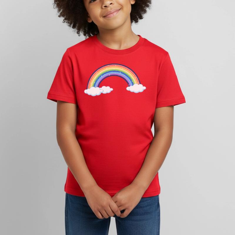 Vibrant Rainbow Over Clouds Kids' T-Shirt