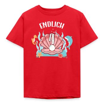 Sea Shell with 4 Vintage Design - Kids' T-Shirt - red - Front - AI Model Kid Male (0cm)