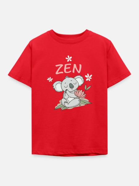 Koala-Zen: Pastell-Lotus-Meditation - Kinder T-Shirt - Rot