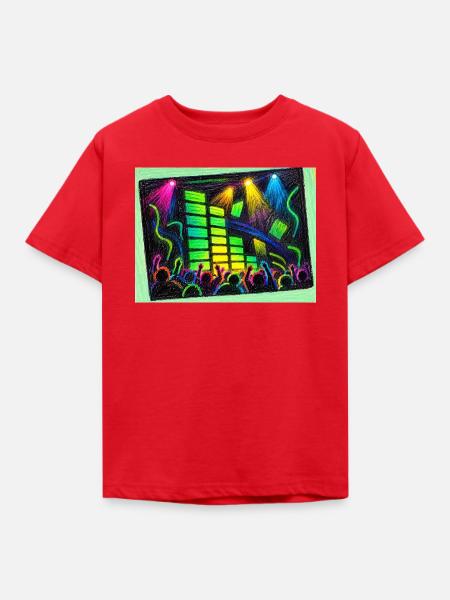 Bunte Disco-Vibes - Kinder T-Shirt - Rot