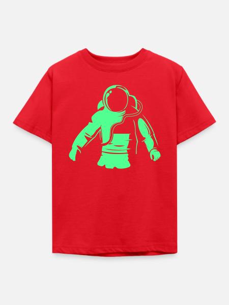 Astronaut Neon Aufdruck - Kinder T-Shirt - Rot