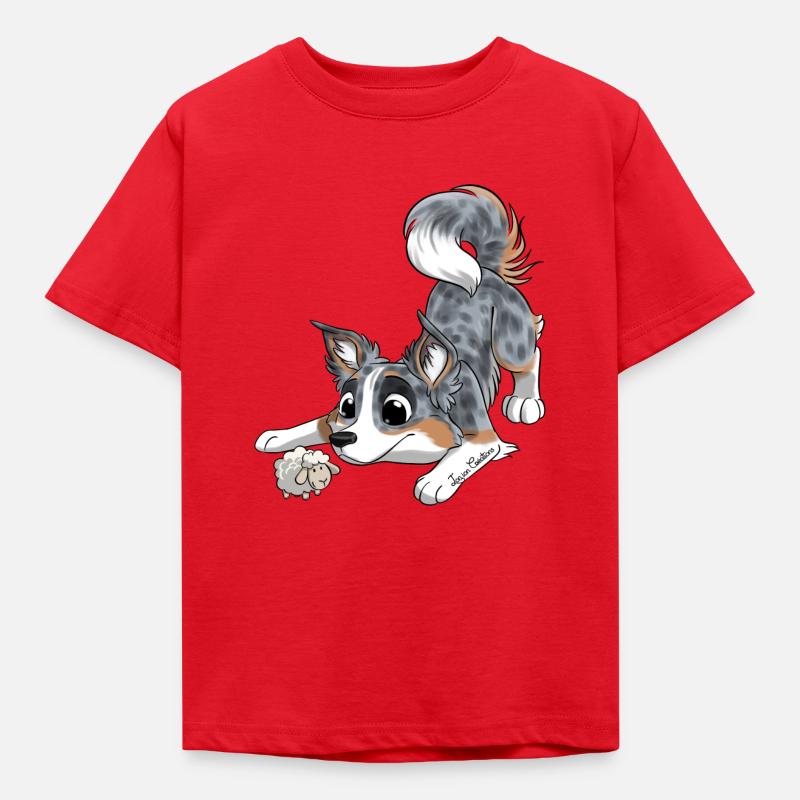 Le plus mignon Border - T-shirt Enfant - rouge