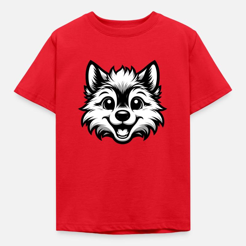 Wolf - Kinder T-Shirt - Rot