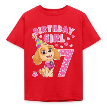 Paw Patrol 7 Jahre alt Geburtstag Skye - Kinder T-Shirt - Rot - Vorne - AI Model Kid Male (0cm)