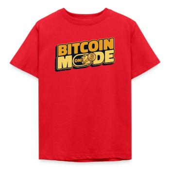 Bitcoin Mode On Blockchain Crypto Kryptowährung - Kinder T-Shirt - Rot - Vorne - AI Model Kid Male (0cm)