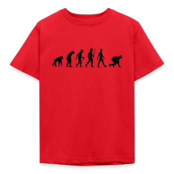 Leichtathletik Sprint Sprinter Sprinten Evolution - Kinder T-Shirt - Rot - Vorne - AI Model Kid Male (0cm)