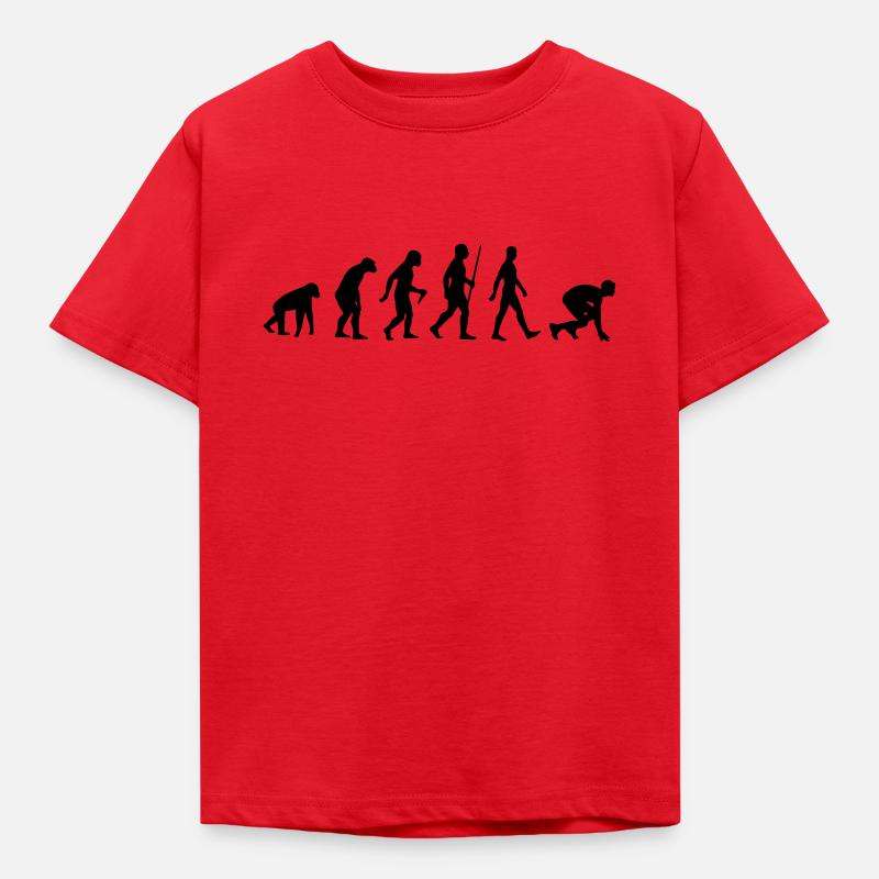 Leichtathletik Sprint Sprinter Sprinten Evolution - Kinder T-Shirt - Rot