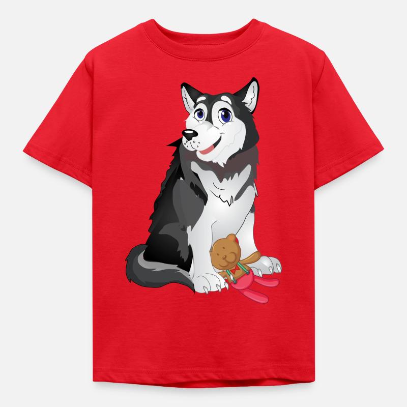 Little Husky - Kinder T-Shirt - Rot