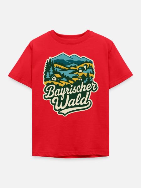 Bayerischer Wald Landschaft - Kinder T-Shirt - Rot
