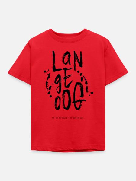 Langeoog Typografie - Kinder T-Shirt - Rot