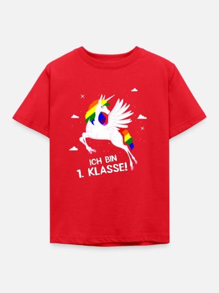 1. Klasse Einhorn - Kinder T-Shirt - Rot