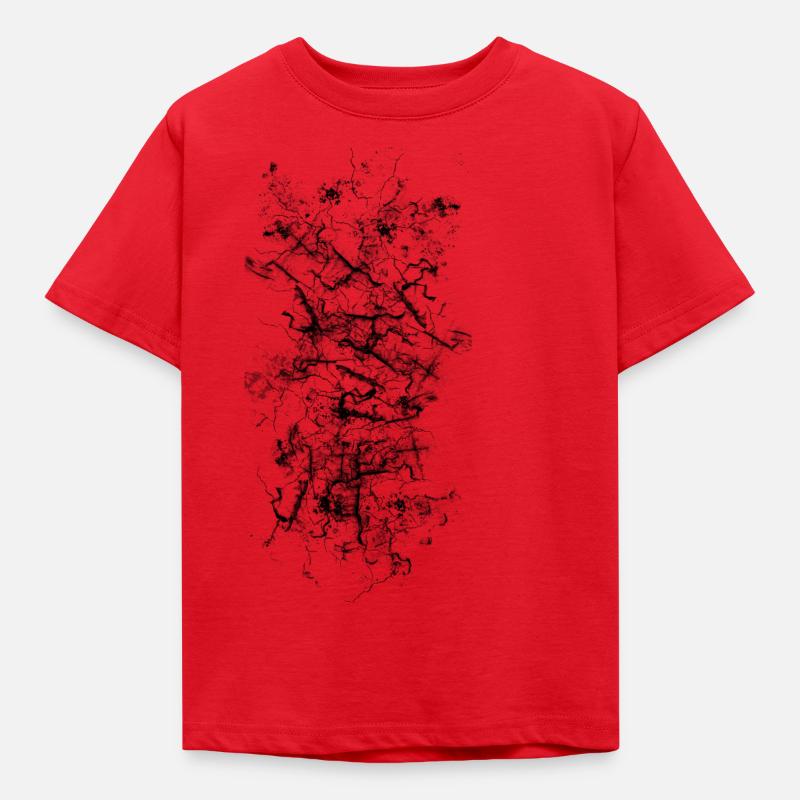 Unusual pattern filth lightning horror - Kids' T-Shirt - red