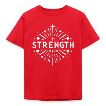 La force en lui - T-shirt Enfant - rouge - Devant - AI Model Kid Male (0cm)